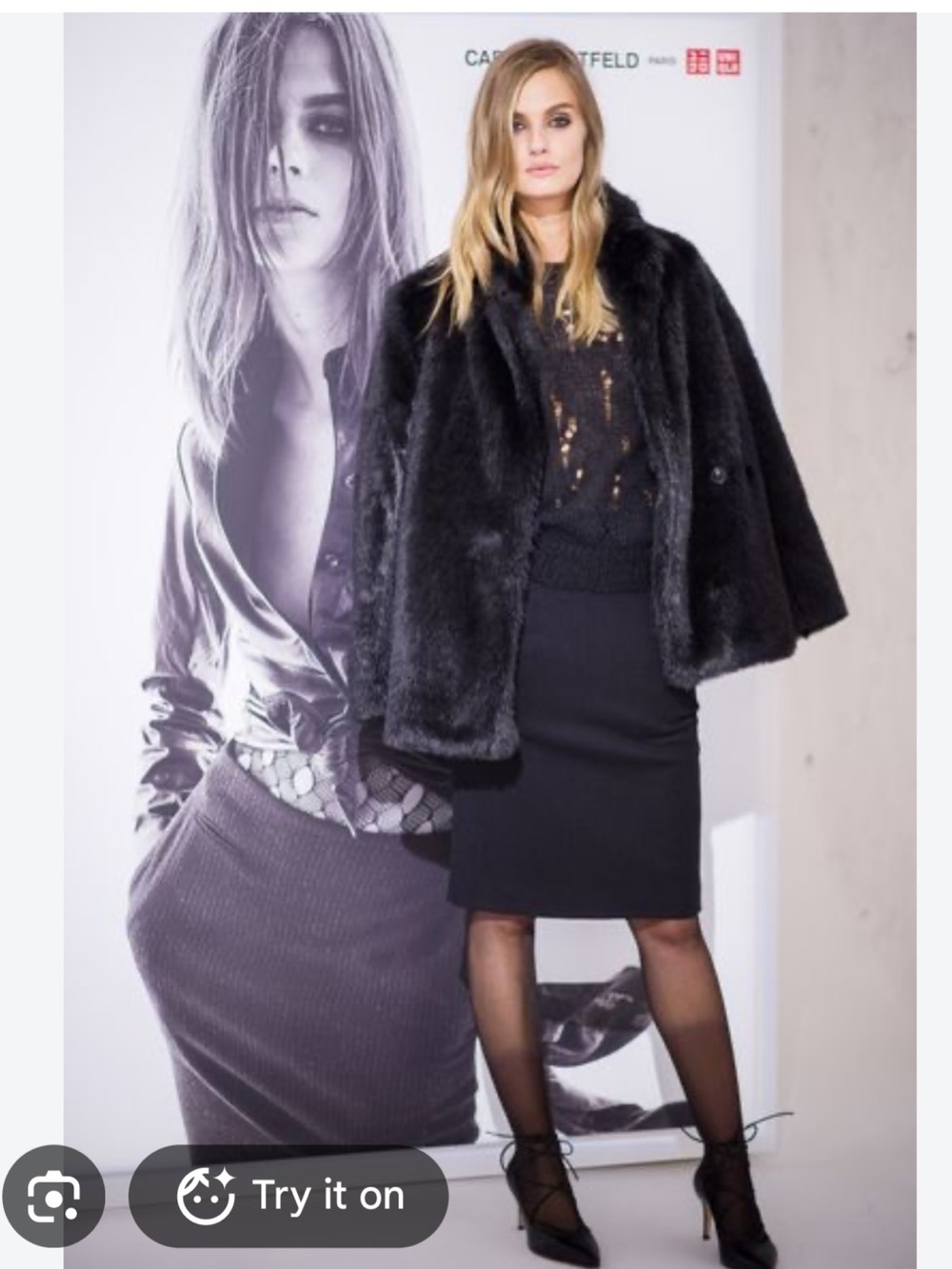 Uniqlo Carine Roitfeld Faux Fur Coat M